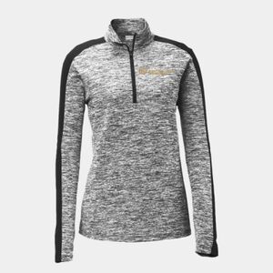Ladies PosiCharge ® Electric Heather Colorblock 1/4 Zip Pullover Thumbnail