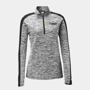 Ladies PosiCharge ® Electric Heather Colorblock 1/4 Zip Pullover Thumbnail